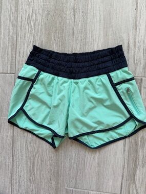 lululemon athletica Mint Green and navy blue Athletic Shorts